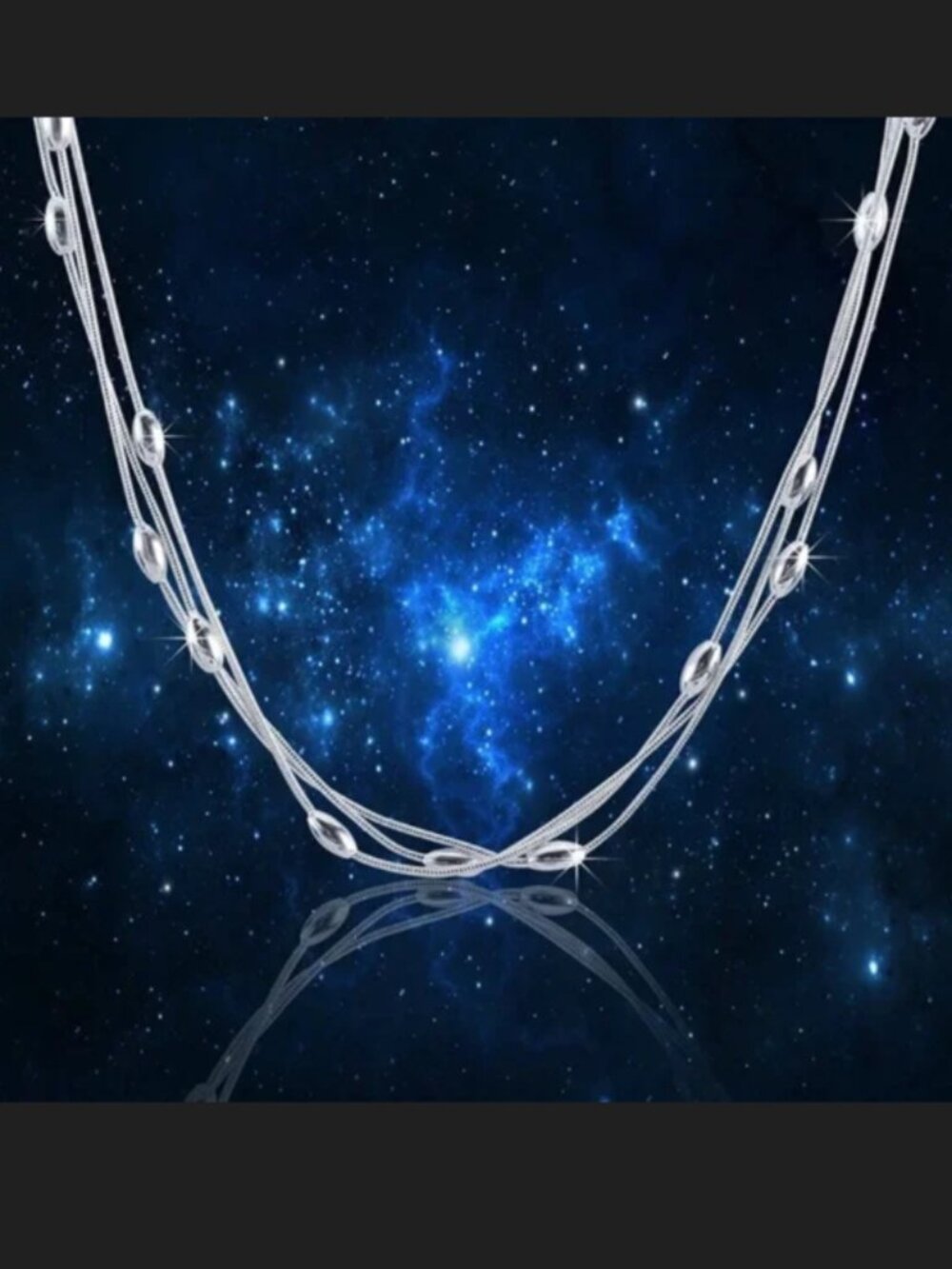 Silver Necklace for Women Charms Beads Luxury Fashion - Picture 5 of 5